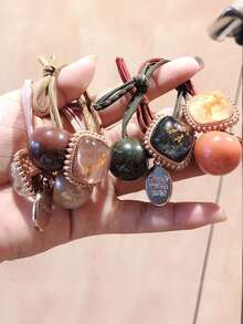 4pcs/Set Fashion Cute Faux Amber High Elasticity Hair Ties, Hair Accessories, Random Colors, Hair Bobbles, Hair Rope Hairbands, Suitable For Valentine's Day Outfit And Accessories