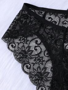 3 st sexiga, transparenta trosor med blommig spets - Multifärgad - Visa 7