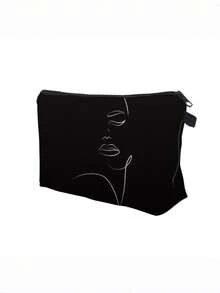 1个3D打印脸部线条迷你化妆包，涤纶化妆包，可爱时尚钱包，便携式收纳包，旅行化妆包，节日礼物。 - 彩色 - 查看 3