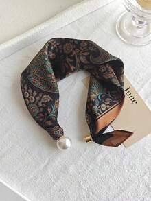 1件女士头巾项链，时尚优雅的领巾