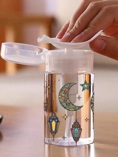 150ml/200ml/300ml Nail Art Pump Bottle, Transparent Pump Bottle With Pink Bow Pattern, Alcohol Nail Polish Remover Storage Container, Large Capacity Reusable Makeup Remover Bottle, Nail Polish Remover, Pump Head, Empty Acetone Cosmetic Container Travel Bottle Pump Head, Makeup Accessories Essential For Dorm And Bathroom