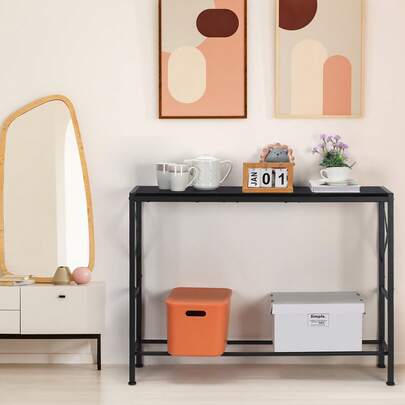 Console Table, Narrow Sofa Side Table, Behind Couch Table Skinny Entryway Table, Entryway Table 41" Sofa Table, Console Table With Metal Frame, Entrance Table For Hallway, Living Room, Foyer