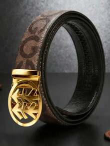 男士商务合金自动扣皮带，时尚休闲裤带，高端时尚配饰 - 彩色 - 查看 4