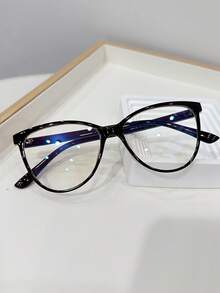 1副女士休闲复古猫眼有色眼镜，适合日常佩戴和街头风格 - 棕色 - 查看 3