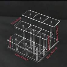 1pc 4/6/9-Tier Transparent Acrylic Stepped Display Shelf, Dressing Table Vanity Cosmetics Storage Perfume Stand Room Decor Vanity Accessories - Multicolor - View 12