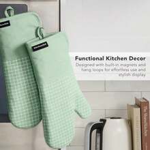 CYPNKitchenAid Gourmet Series - Juego de 2 Manoplas para Horno Resistentes al Calor hasta 700 °F Agarre de Silicona Suave puño magnético Verde Pistacho 7 x 14 PulgadasFashion - 227316724 - Ver 7