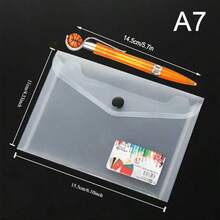 Bộ 5/10 túi đựng tài liệu trong suốt nhiều màu sắc cỡ A7 có khóa bấm - Túi đựng đồ dùng văn phòng bằng nhựa PP bền, túi nhựa, đồ dùng học tập, phụ kiện văn phòng phẩm - Nhiều màu - Xem 2