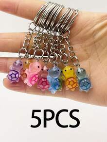 5/10/20pcs Night Light Multi Color Mini Turtle Keychain, Sparkling Turtle, Party Gifts, Small Turtle Resin Accessories, Suitable For DIY Accessories, Mobile Phone And Bag Pendants, Turtle Statue Accessories, Keychain Pendants ((Mixed Hair Of Multiple Colors) - Multicolor - View 11