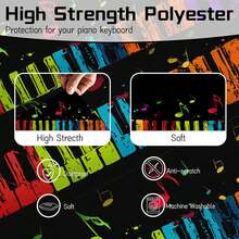 ALQD 88 Piano Keyboard Cover-Digital Board Stand Dust Covers With Durable Elastic Cord (Keyboard) - 深黑色 - 查看 10