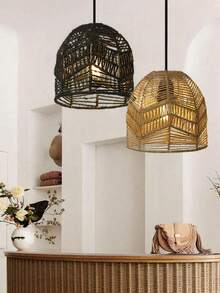 Chụp đèn nghệ thuật đan bằng dây giấy thủ công, đèn treo trang trí sáng tạo - Thiết kế tối giản, làm thủ công từ dây giấy đan, nhiều kiểu dáng để lựa chọn. Thích hợp trang trí phòng khách, đèn trần văn phòng, đèn ngủ, đèn sàn quán cà phê, đèn phòng, trang trí khách sạn. - Nhiều màu - Xem 2