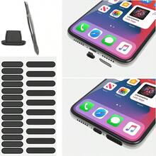 Apple Phone Dust Plug Silicone Dust Plug, Type C Phone Dust Plug Silicone Dust Plug Set - Black - View 1