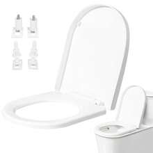 CYPNAsiento para Inodoro de Cierre Lento y Silencioso Asiento para WC Universal PP Tapa de Inodoro Redondo Económico para Retrete Toilet Seat Residencial Acolchado de Sanitario para Baño 36 * 46cmFashion - 219747203 - Ver 2