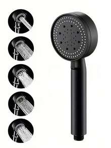 Bộ vòi sen cầm tay áp lực cao 5 chế độ - Vòi sen mưa màu đen tiết kiệm nước với các kiểu phun có thể điều chỉnh, ống mềm dài 59 inch và giá treo tường, phong cách Bohemian hiện đại, lý tưởng cho phòng tắm gia đình và khách sạn, nâng cấp phòng tắm, trải nghiệm tắm sang trọng, món quà hoàn hảo và cải tạo phòng tắm. - màu đen - Xem 14