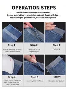 2/1 Rolls Hemming Tape Fabric Adhesive Hem Iron On No-Sew Hemming Tape For Pants Each 2362.205 Inch (White) - White - View 6