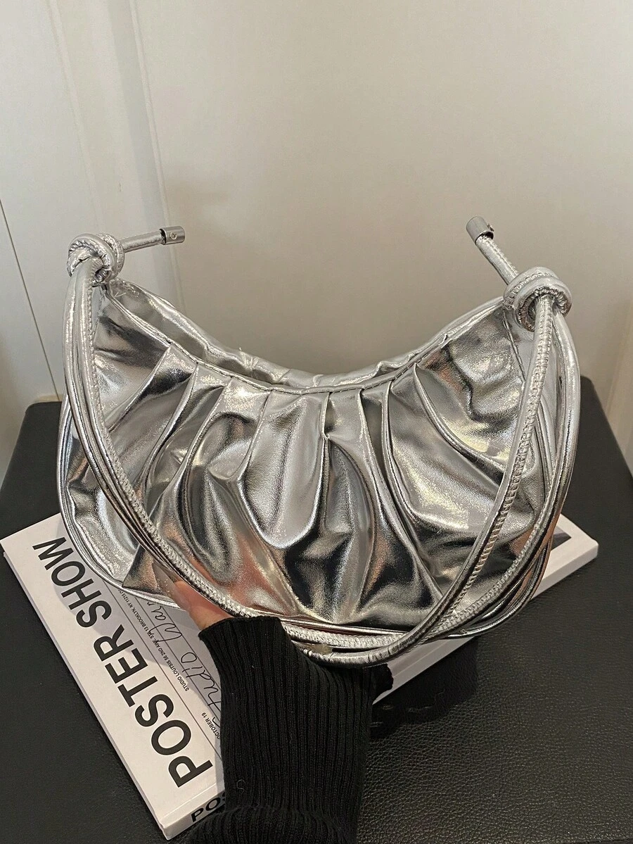 Korean Stylish Minimalist Chic Pleated Underarm Bag, Women's Spring New Fashion One Shoulder Bag, Casual Crossbody Bag - Multicolor - View 1