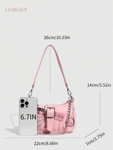 1pc Y2K Fashionable Versatile Star & Moon Design Unique Silver Millennium Shoulder Chain Crossbody Bag[US-Based Shipping]Women's Y2k Star Embroidery Shoulder Bag,Mini Chain Hobo Handbag Purses,Punk Bag,  Gothic Tote Purse,Handbag Goth ,Rock Fashion Girls Handbag,Cute Studded Punk Rivet Purse,Starry Sky Print Women Handbag,Perfect For Girls' Street Style And Party Outfits, Also A Great Gift On Thanksgiving Day, Christmas Day, New Year, Birthday, Valentine's Day, Mother's Day, Other Holidays Or Anniversary For Your Mother, Sister, Daughter, Colleagues, Friends,Mochilas, Bag Charm, Valentine's Day, Bolsos, Valentines, Carteras Para Mujer, Cherry Keychain, Laundry Basket, Beach Bag, Summer, Car Interior Accessories, Cruise, Airplane & Laundry Travel Essentials, Backpack, Purse Accessories, Tote, Shoulder Bag, Bolsas De Mujer, Bible Cover, Purse Keychain, Bag Charms For Purse, Gorras Para Hombre, Travel Accessories, Vintage Baguette Bags, Suitcase, Handbags, Fairy Costumes - 粉色 - 查看 11