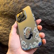 Yin Yang Fish Design TPU Case For IPhone 7/8/X/XS/11/12/13/14/15 Series - Shockproof Anti-Scratch Protective Cover With Aesthetic Wave Pattern,Suitable For IPhone17 Air - Màu đen mờ - Xem 3
