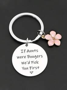 1pc Aunt Keychain, Ideal Gift For Family, Keyring Pendant, Bag Charm - Multicolor - View 4