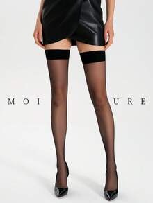 1Pair Of Thigh-High Stockings Suitable For Daily Commute, Nightclub And Various Styling Needs