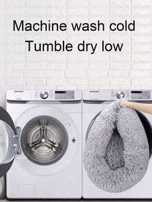 1pc Plush Dog Bed, Warm Pet House, Breathable Cat Nest Suitable For Small, Medium And Large Cats And Dogs, All Seasons - Grey - View 7