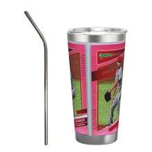 304 Stainless Steel Double Silver Edge Vacuum Insulated Drum 340g - Reusable Travel Cup With Stainless Steel Straw - This Is A Stainless Steel Water Cup About The Zack Wheeler Theme - Leak Proof, Sweat Proof, Can Maintain Hot And Cold Temperatures For Hours, Frees Of Bisphenol A, Suitable For Car Cup Holders, Very Suitable For Match Days, Sports Events, Commuting, Office Rest And Outdoor Activities, Durable Double Wall Structure Fashionable Fan Gift - Silver - View 1