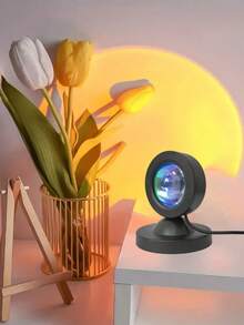 1个RGB日落灯,配有大遥控器,16色日落灯,热门直播氛围灯,LED投影氛围灯,360°旋转,彩虹灯,日落投影灯,RGB日落灯,浪漫视觉氛围灯,USB投影仪,适用于摄影照明、装饰、自拍、直播、客厅卧室装饰、房间装饰、墙面装饰 - 落日投影 - 查看 4