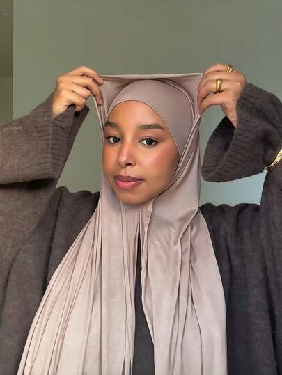 1pc Instant Hijab With Undercap - Silky Soft, Breathable Jersey Fabric, Includes Headscarf And Undercap, Suitable For Daily Wear, Holidays, Prayers, Mosque Visits
