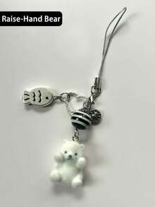 1pc Flocked Cartoon Keychain - Glacier Series, Polar Bear, Penguin, Sea Otter Pendant, Cute Bag Charm Gift - Multicolor - View 9