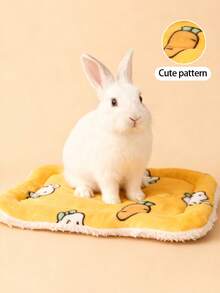 1pc Rabbit Carrot Mat, Hamster Pet Cute Cartoon Graphic Pads Rabbit Cage Stakes Pad Thickened Foot Liner For Hamster Mouse Knight Rat Big Hamster Small Pet Animal Supplies, Rabbit Supplies, Guinea Pig Stuff, Guinea Pig, Bunny Stuff, Hamster Dtuff, Bunny Bed, Dog Dtuff, Valentine's Day - Multicolor - View 2