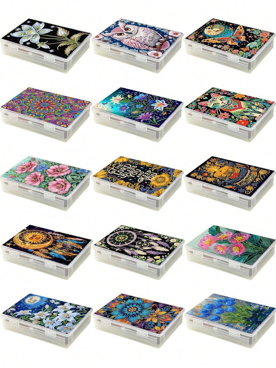 1PC Diamond Painting Storage Box, Fun Pattern - Open Lid Design, Suitable For Diamond Art, Crafts, Home, Office - Perfect Gift For Pet Lovers, DIY Enthusiasts, Birthday, Anniversary - Decorative And Practical Storage Box With Secure Closing System - Multicolor - View 1