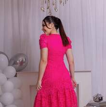 Women's Elegant Lace Dress, Flared, Modest, For Evangelical And Congress Fashion. - 羅莎 - 查看 2