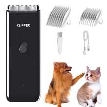 可充电宠物猫狗毛发修剪器，无线宠物美容剪 - 黑色 - 查看 1