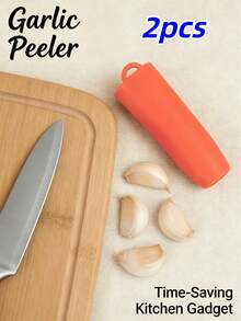 1pc Silicone Garlic Peeler, Kitchen Garlic Peeling Tool, Effortless, No Mess Hands, Manual Garlic Peeler, Easy To Use Kitchen Garlic Peeler, Silicone Garlic Peeler, Manual Garlic Press, Garlic Peeling Tool, Kitchen Tool (Needs Knife Prepping Before Use), Manual Garlic Press - Multicolor - View 20