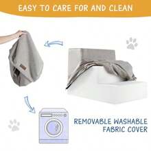Escaleras para perros y gatos pequeños 3 pasos extra anchos antideslizantes para mascotas para sofá silla y silla gris claro 15.7 pulgadas de alto - Gris Claro - Ver 6