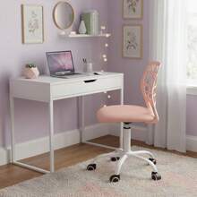 CYPNGOMYHOME Silla de Estudio Ajustable - Silla de Computadora para Teenager y Adulto Unisex Rosa ClaroFadhion - Rosa claro - Ver 4