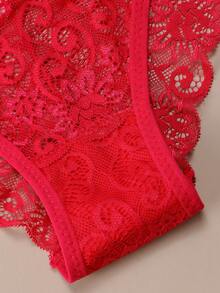 3pcs/Set Women's Low Waist Lace Sexy Thong Panties - Multicolor - View 6