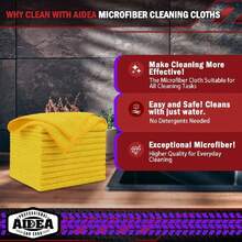 Microfiber Cleaning Cloth, 20PK, Microfiber Towels For Cars, Premium All Purpose Car Cloths, Dusting Cloth Cleaning Rags, Absorbent Towels For SUVs, House, Kitchen, Window, 12"*12", Yellow,40065066 - 黃色 - 查看 2