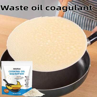 jakehoe Solidificador de aceite de cocina, diseñado para la solidificación rápida de los residuos de aceite de cocina. Fácil de usar: Agregue 1 paquete de solidificador por cada 600 ml de aceite residual, revuelva hasta que se disuelva por completo. Adecuado para la eliminación de aceite residual doméstico, de catering y de hotel.