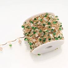 1 Meter Heart-Shaped Zirconia Chain Accessory Handmade Chain Findings For Jewelry DIY Clothing Shoes And Bags Making Chains Supplies - Heart-shaped - View 17