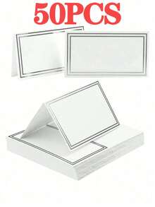 1pc/20pcs/50pcs Silver Foil Name Cards, Wedding Seat Number Cards Decor, Table Cards, Dinner Table Decor Cards, Blank Table Cards, Guest Cards, Silver Wedding Dinner Table Cards, Guest Registration Cards, Wedding Dinner Table Cards, Party Banquet, Decor, Home & Living, Event Party Supplies, Celebration Supplies, Party Identification - Silver - View 7