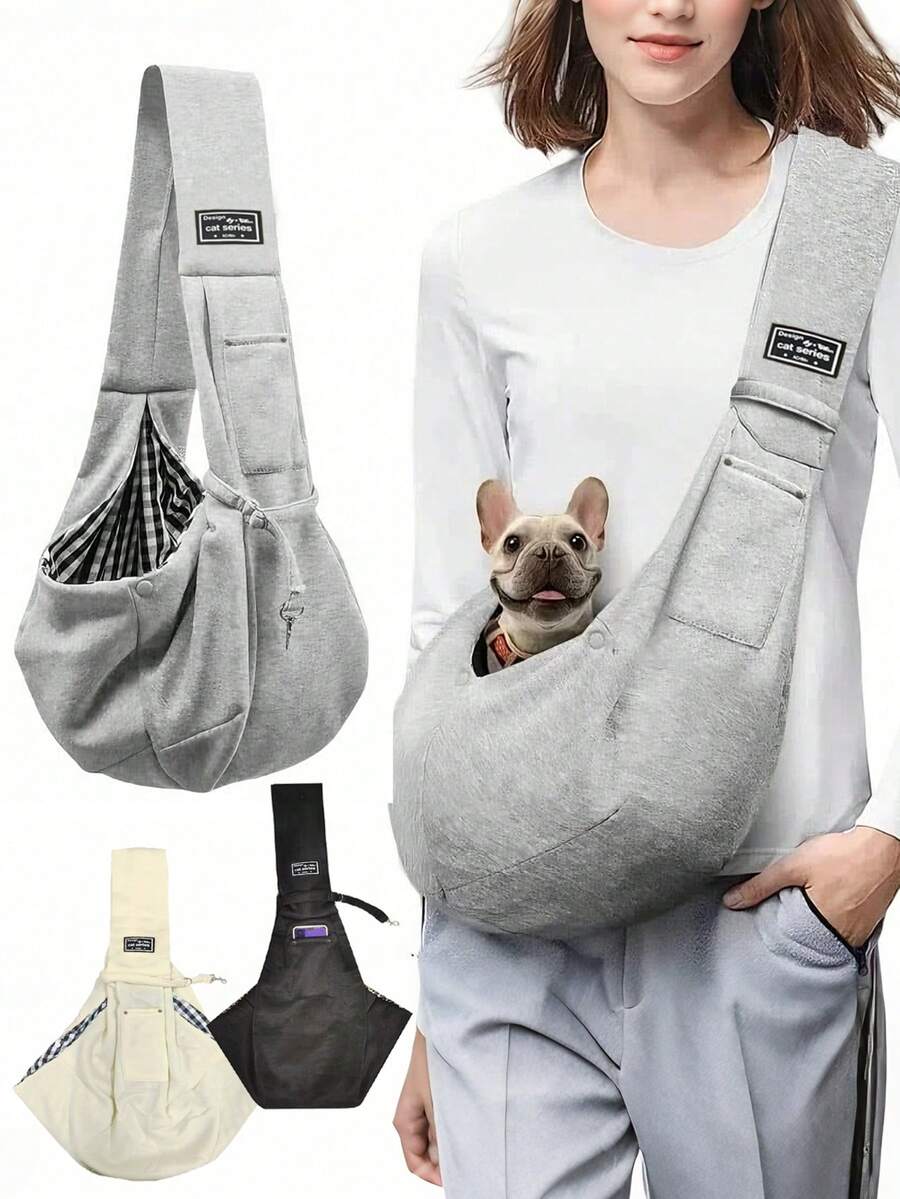1pc Pet Bag For Dogs, Puppies & Cats, Outdoor Travel Dog Shoulder Bag, Folding Portable Going Out, Zipper Pocket And Adjustable Belt, Outcrop Pet Bag Large Capacity Breathable, Single Comfortable Messenger Bag & Handbag, Gifts, Valentine's Day - Multicolor - View 1