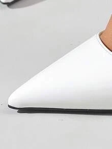 Giày cao gót mũi nhọn kiểu Pháp mới, kiểu dáng thời trang, đế thấp, siêu mỏng, phù hợp cho mùa xuân và mùa thu. - trắng - Xem 8
