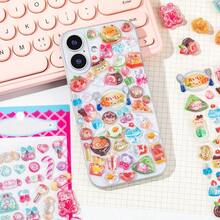 1pc Japanese Mini 3D Sushi Candy Sticker - Cute Embossed Resin Sticker - DIY Scrapbooking Stationery Birthday Party Supplies - Multicolor - View 4