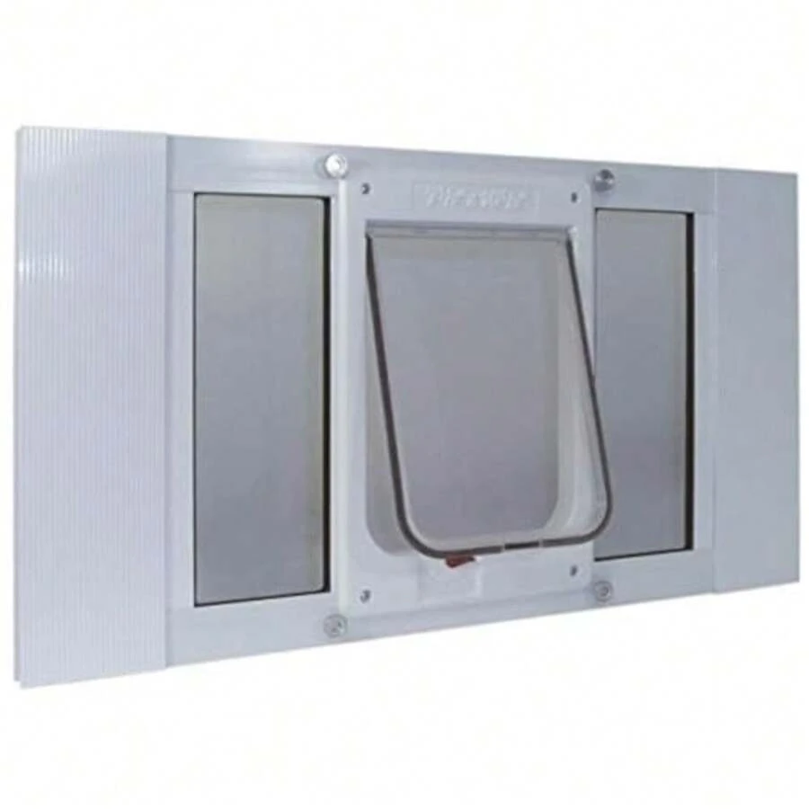 CYPNIdeal Pet Products - Puerta de Aluminio para Mascotas Ajustable para Adaptarse a Anchos de Ventana de 33 a 38 Pulgadas Chubby Kat 7-1/2 x 10-1/2 Pulgadas Solapa SiFashion - 227394011 - Ver 1