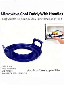 1pc Microwave Oven Heating Tray With Handle | Plastic Heat-Resistant Bowl Holder, Quick Heating, Anti-Scald, Ideal Kitchen Accessory Microwave Rack - Multicolor - View 10