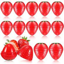 24-Pack Nourishing Lip Balm - Red Rose Pink, Glossy And Sheer, Daily Lip Care, Super Nourishing Lip Balm, Moisturizing Lip Primer, Enriched With Vitamin E And Jojoba Seed Oil, Brand, Beauty & Makeup, Face Painting, Perfect Choice For Women And Girls, Winter Essential, Stylish & Versatile, Birthday & Christmas Gift, Party Must-Have, Best Colors - Strawberry - 查看 1