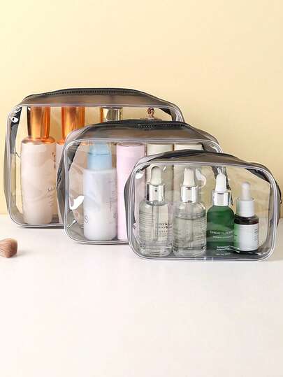 Túi đựng mỹ phẩm trong suốt có khóa kéo, Túi đựng đồ trang điểm trong suốt, Túi đựng cọ trang điểm tối giản bằng PVC trong suốt, Túi đựng mỹ phẩm, Túi chăm sóc da, Túi đựng đồ vệ sinh cá nhân, Túi đựng đồ đa năng, Vật dụng cần thiết khi đi du lịch, Vật dụng cần thiết khi đi du thuyền, Vật dụng cần thiết khi ở ký túc xá, Vật dụng cần thiết cho phòng tắm/phòng ngủ/phòng khách, Vật dụng cần thiết khi trở lại trường học