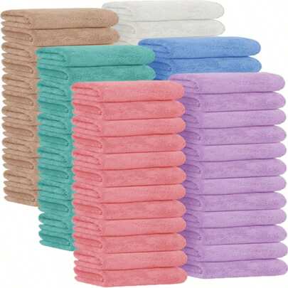 12pcs, Luxurious Microfiber Facial Cloths - Ultra-Soft, Quick-Drying, Reusable, And Gentle On Skin - Specially Designed For Delicate Facial Skin, Effective Makeup Remover Cloths, And Travel-Sized For On-The-Go Convenience