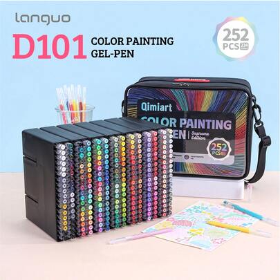 252pcs Colorful Drawing Pens, Bright Colors With Large Capacity, Strong Color Coverage Suitable For Writing, Doodling, Painting On Black Paper, Ideal For Diary, Creative Gifts, Back To School 2026 Essential Art Supplies
