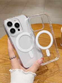 磁吸式手机壳，兼容苹果17/16/15/14/13/12/11英寸机型，支持MagSafe，防震边框，透明背板 - 無色 - 查看 6